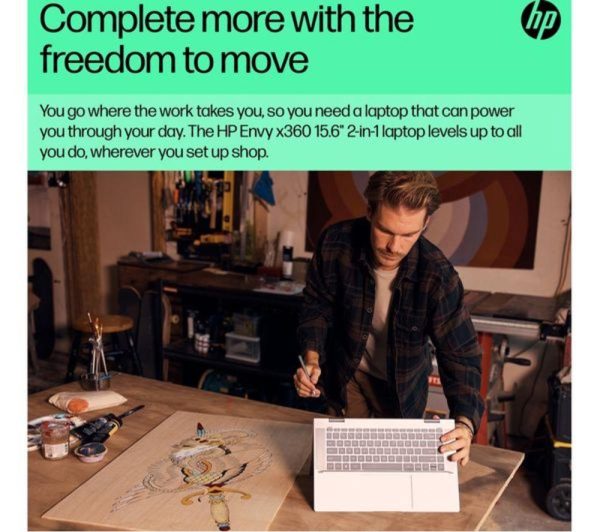 HP ENVY x360 15-fe0550sa 15.6" 2 in 1 Refurbished Laptop - Intel® Core i5, 512 GB SSD, Silver (Excellent Condition)