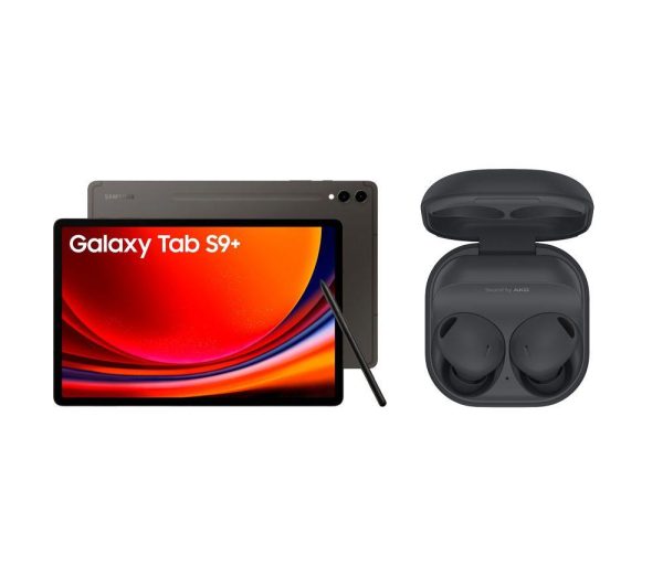 SAMSUNG Galaxy Tab S9+ 12.4" Tablet (512 GB, Graphite) & Galaxy Buds2 Pro Wireless Bluetooth Noise-Cancelling Earbuds Bundle