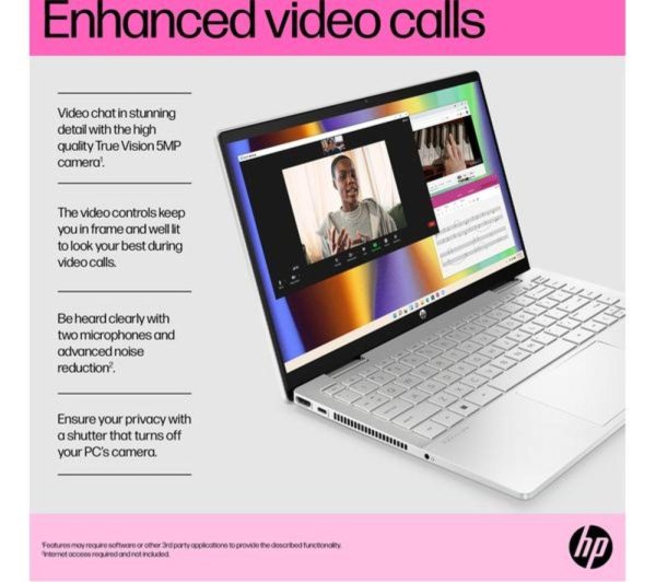 HP Pavilion x360 14-ek1511sa 14" 2 in 1 Refurbished Laptop - Intel® Core i3, 256 GB SSD, Silver, (Very Good Condition)