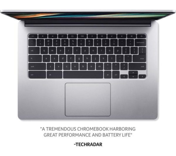 ACER 314 14" Refurbished Chromebook - MediaTek MT8183C, 128 GB eMMC, Silver (Very Good Condition)