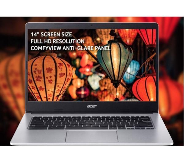ACER 314 14" Refurbished Chromebook - MediaTek MT8183C, 128 GB eMMC, Silver (Very Good Condition)
