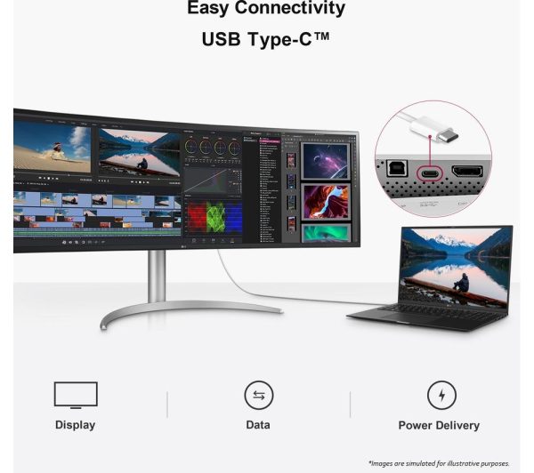 LG 49WQ95C-W.AEK UltraWide Dual Quad HD 49â€ Curved Nano IPS LCD Monitor - White