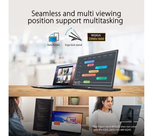 ASUS ZenScreen MB16QHG Quad HD 16" IPS LED Portable Monitor - Black