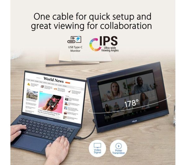 ASUS ZenScreen MB16QHG Quad HD 16" IPS LED Portable Monitor - Black