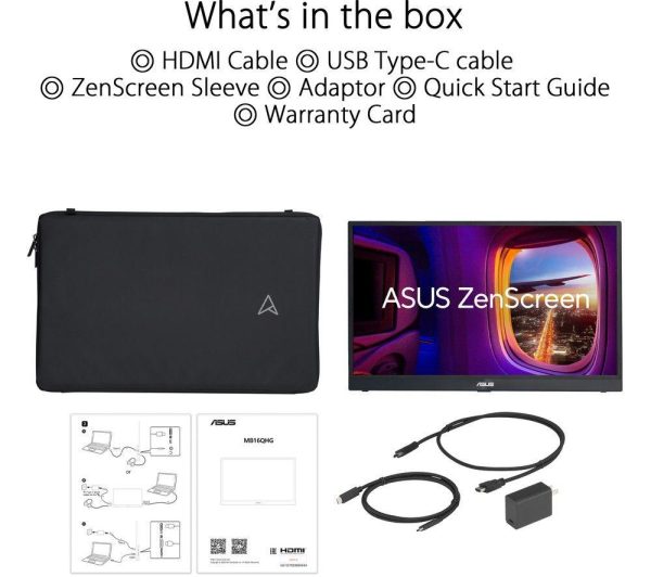 ASUS ZenScreen MB16QHG Quad HD 16" IPS LED Portable Monitor - Black