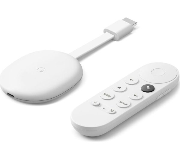 GOOGLE Pixel 11" Tablet (128 GB, Porcelain) & Chromecast 4K HDR with Google TV (Snow) Bundle