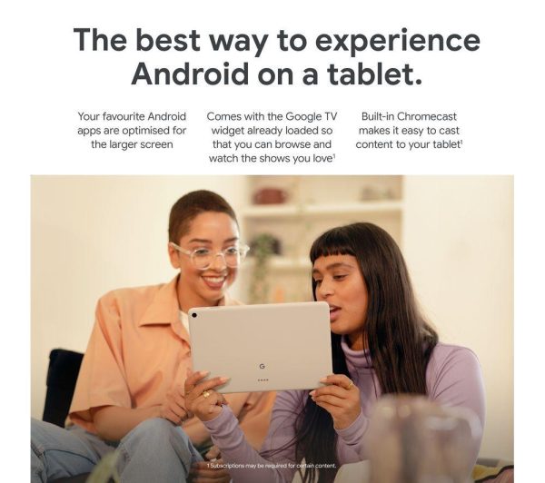 GOOGLE Pixel 11" Tablet (128 GB, Hazel) & Chromecast 4K HDR with Google TV (Snow) Bundle