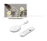 GOOGLE Pixel 11" Tablet (256 GB, Porcelain) & Chromecast 4K HDR with Google TV (Snow) Bundle