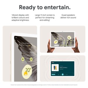 GOOGLE Pixel 11" Tablet (256 GB, Porcelain) & Chromecast 4K HDR with Google TV (Snow) Bundle