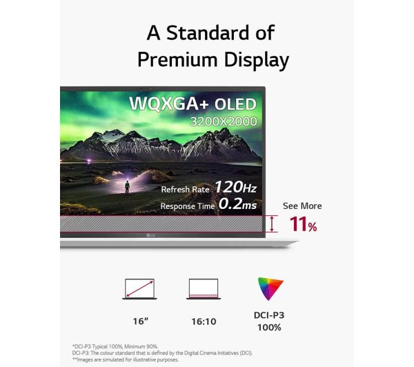 LG gram Style OLED 16Z90RS-K.AD7AA1 16" Laptop - Intel® Core i7, 2 TB SSD, White