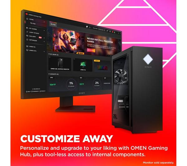 HP OMEN 25L Gaming PC - Intel® Core™ i5, RTX 4060 Ti, 1 TB SSD