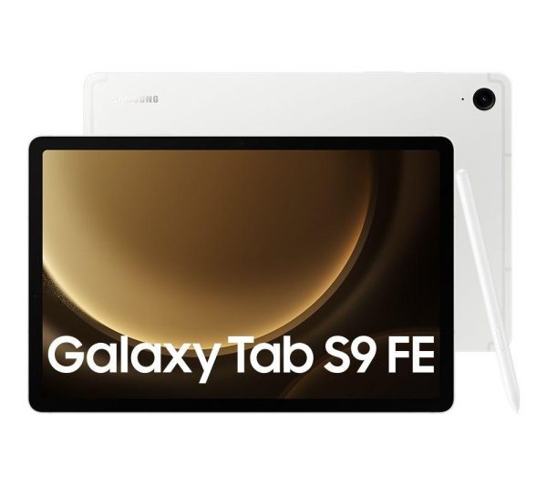 SAMSUNG Galaxy Tab S9 FE 10.9" Tablet (256 GB, Silver) & Galaxy Buds FE Wireless Bluetooth Noise-Cancelling Earbuds Bundle