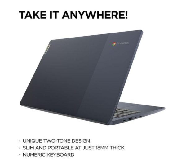LENOVO IdeaPad Slim 3 15.6" Refurbished Chromebook - IntelÂ® PentiumÂ®, 128 GB eMMC, Blue (Excellent Condition)