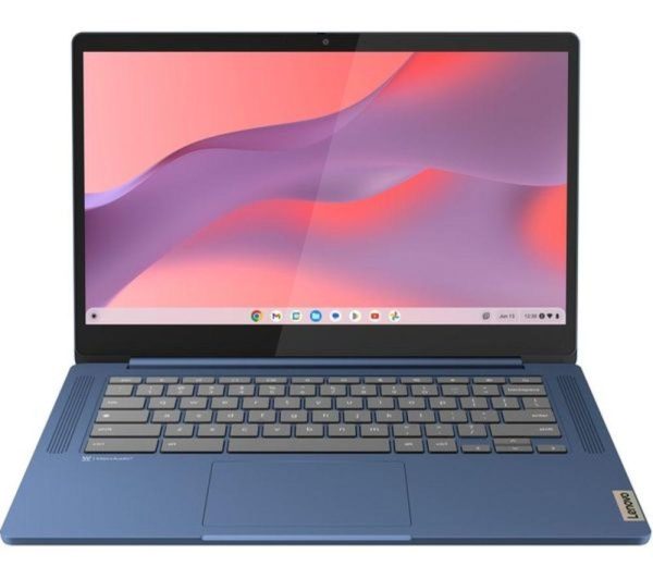 LENOVO IdeaPad Slim 3 14" Refurbished Chromebook - MediaTek Kompanio 520, 64 GB eMMC, Blue (Very Good Condition)