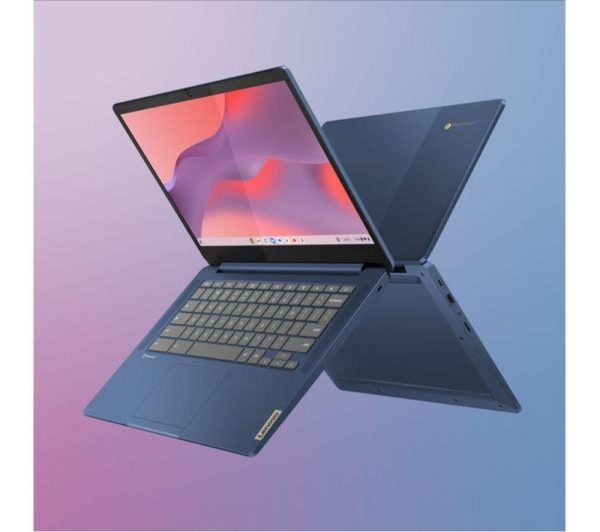 LENOVO IdeaPad Slim 3 14" Refurbished Chromebook - MediaTek Kompanio 520, 64 GB eMMC, Blue (Very Good Condition)