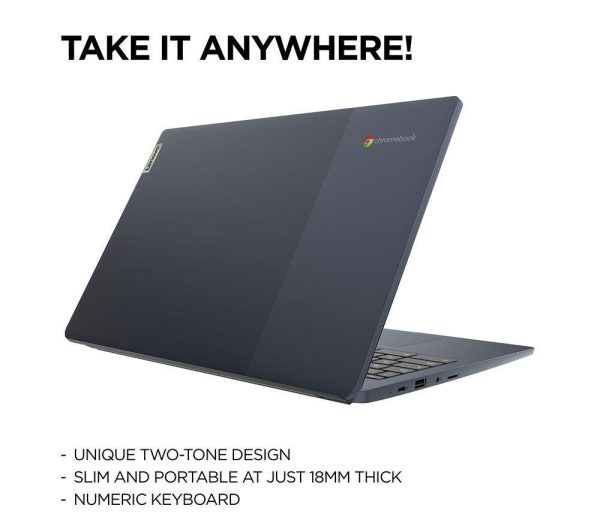 LENOVO IdeaPad Slim 3 15.6" Refurbished Chromebook - IntelÂ® PentiumÂ®, 128 GB eMMC, Blue (Very Good Condition)