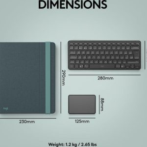 LOGITECH Casa Pop-up Desk Wireless Keyboard & Touchpad Set - Classic Chic