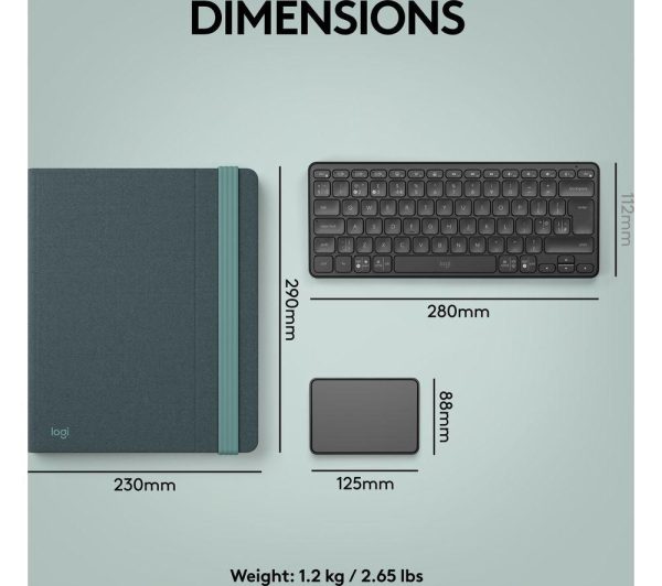 LOGITECH Casa Pop-up Desk Wireless Keyboard & Touchpad Set - Classic Chic