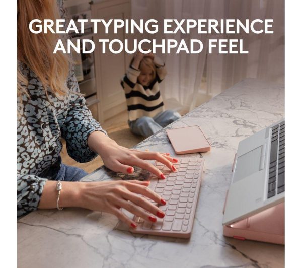 LOGITECH Casa Pop-up Desk Wireless Keyboard & Touchpad Set - Bohemian Blush