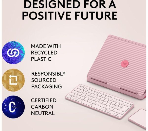 LOGITECH Casa Pop-up Desk Wireless Keyboard & Touchpad Set - Bohemian Blush