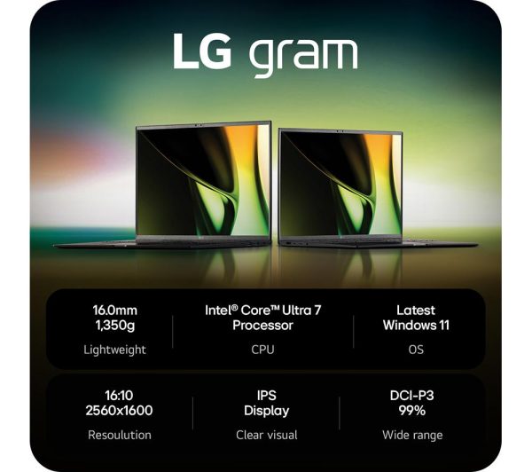 LG gram 17 17Z90S 17" Laptop - Intel® Core Ultra 7, 1 TB SSD, Dark Grey