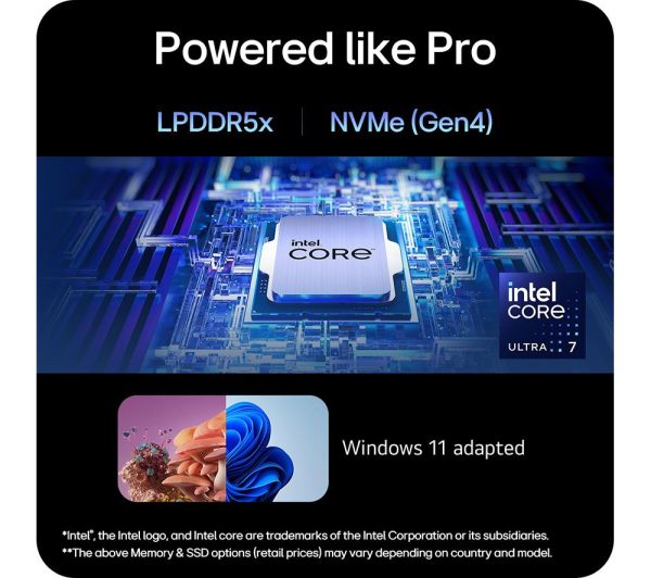 LG gram Pro 16 16Z90SP 16" Laptop - Intel® Core Ultra 7, 2 TB SSD, Black