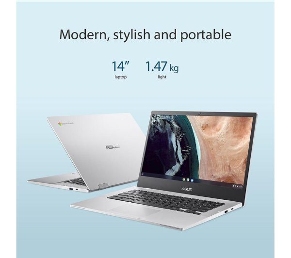 ASUS CX1 14" Chromebook - IntelÂ® CeleronÂ®, 64 GB eMMC, Silver