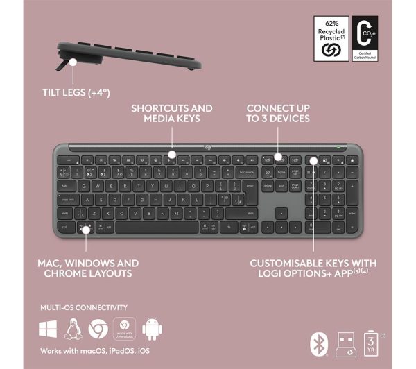 LOGIK LCMMKB23 Wireless Keyboard - Black
