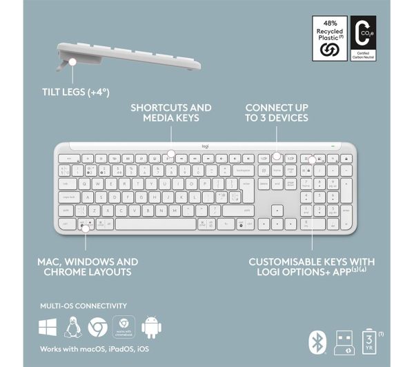 APPLE Magic Wireless Keyboard with Touch ID & Numeric Keypad - White & Silver