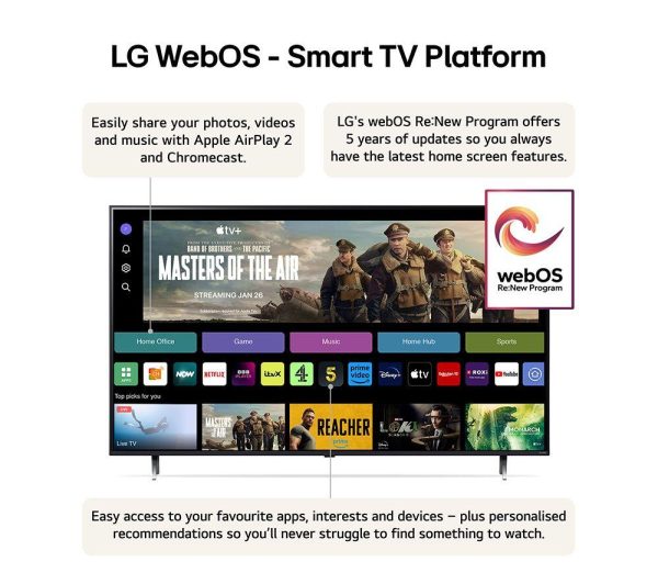 LG 55QNED80T6A 55" Smart 4K Ultra HD HDR QNED TV with Amazon Alexa