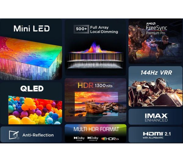 TCL 55C805K 55" Smart 4K Ultra HD HDR Mini LED QLED TV with Google Assistant & Alexa