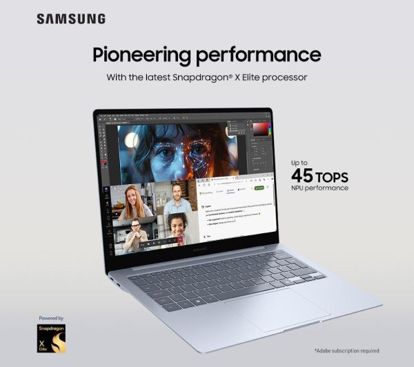 SAMSUNG Galaxy Book4 Edge 14" Laptop, Copilot+ PC - Snapdragon X Elite, 512 GB SSD, Sapphire Blue