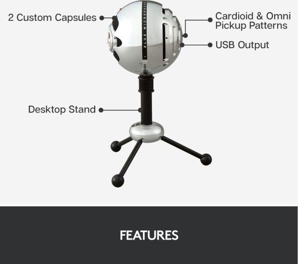 BLUE Snowball USB Streaming Microphone - Silver