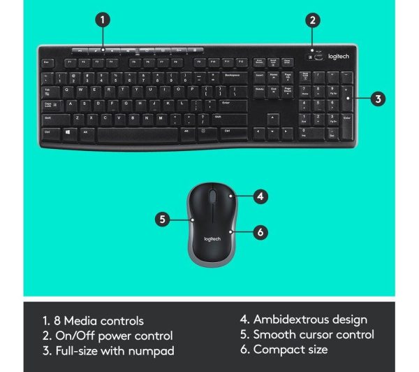 LOGITECH Combo MK270 Wireless Keyboard & Mouse Set