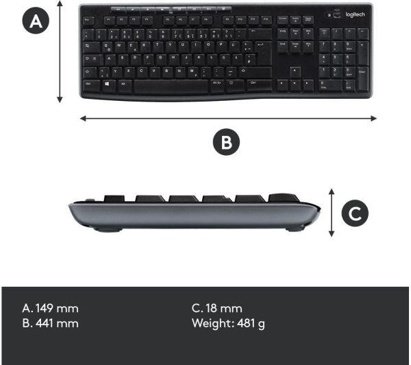 LOGITECH Combo MK270 Wireless Keyboard & Mouse Set