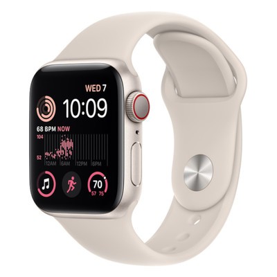 Apple Watch SE (2022) GPS + Cellular Starlight Aluminium 40MM Starlight Sport Band