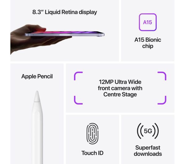 APPLE 8.3" iPad mini Cellular (2021) - 64 GB, Purple