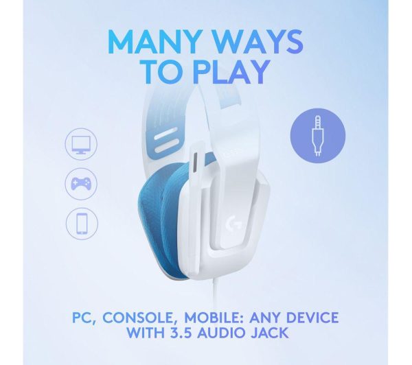 LOGITECH G335 Gaming Headset - White & Blue