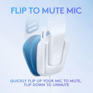 LOGITECH G335 Gaming Headset - White & Blue