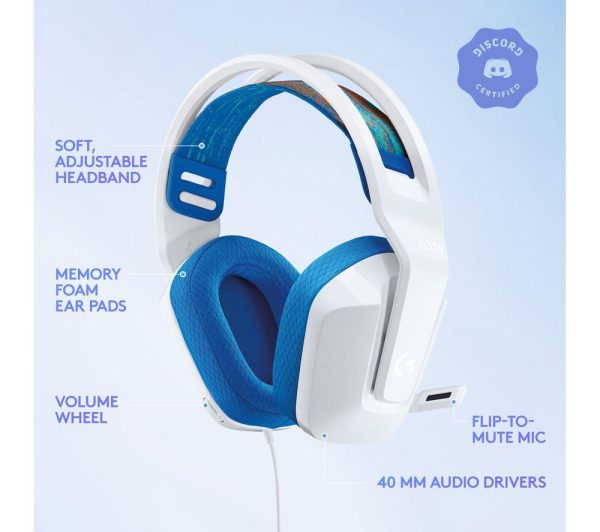LOGITECH G335 Gaming Headset - White & Blue