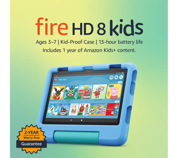 AMAZON Fire 7 Kids (ages 3-7) Tablet (2022) - 16 GB, Blue