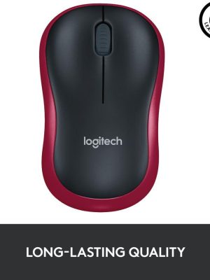 LOGITECH M185 Wireless Optical Mouse - Black & Red
