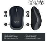 LOGITECH M185 Wireless Optical Mouse - Grey