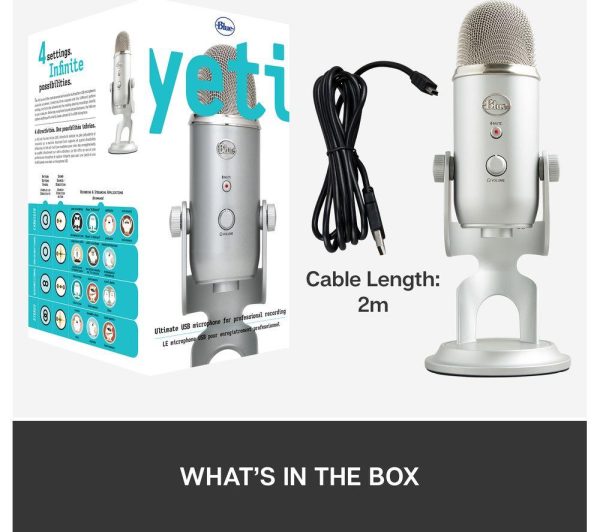 BLUE Yeti USB Streaming Microphone - Silver