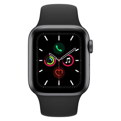 Apple Watch Series 5 GPS+Cellular Space Black Stainless Steel 44MM Black Sport Band