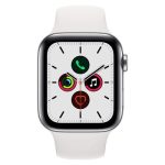 Apple Watch Series 5 GPS+Cellular Silver Stainless Steel 44MM White Sport Band