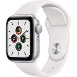 Apple Watch SE GPS Silver Aluminium 44MM White Sport Band