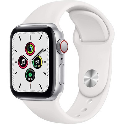 Apple Watch SE GPS + Cellular Silver Aluminium 40MM White Sport Band