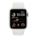 Apple Watch SE (2022) GPS Silver Aluminium 44MM White Sport Band