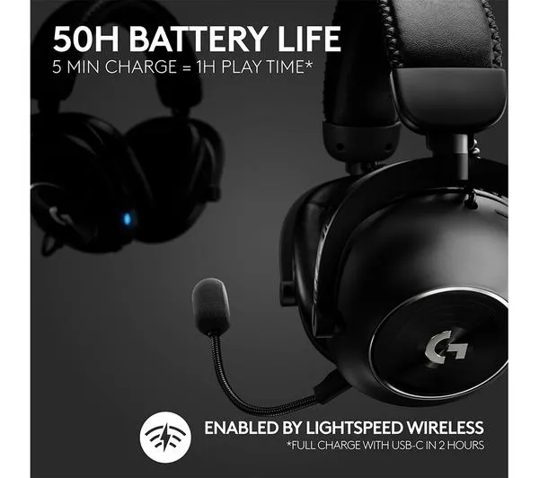 LOGITECH PRO X 2 Graphene Driver LIGHTSPEED Wireless 7.1 Gaming Headset - Black